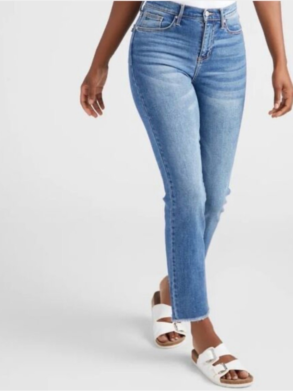 Los Angeles Denim Co. Olivia Full Rise Frayed Ankle Jeans